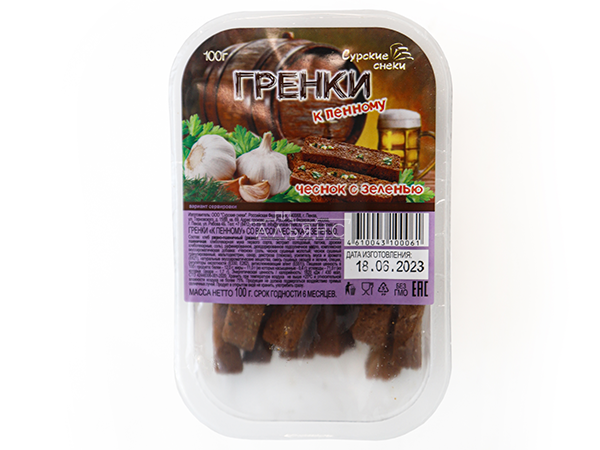 Сурские гренки Чеснок с зеленью (100 гр) в Клину